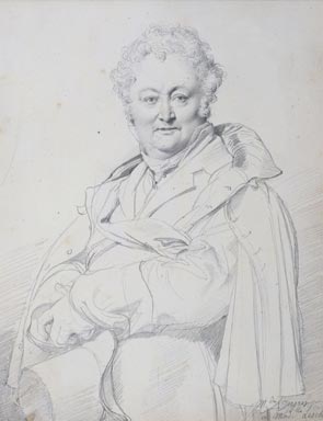Jean-Auguste-Dominique Ingres portrait of Guillaume Guillon Lethière, a classical public-domain study of contour and form